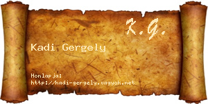 Kadi Gergely névjegykártya